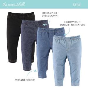 The Peanutshell baby 4-pack jeggings unisex 12m